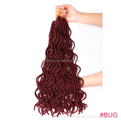 Hot sell Wholesale 18inch DreadLocs Crochet Hair  Silky Strands Faux Locs Braids crochet braids faux locs